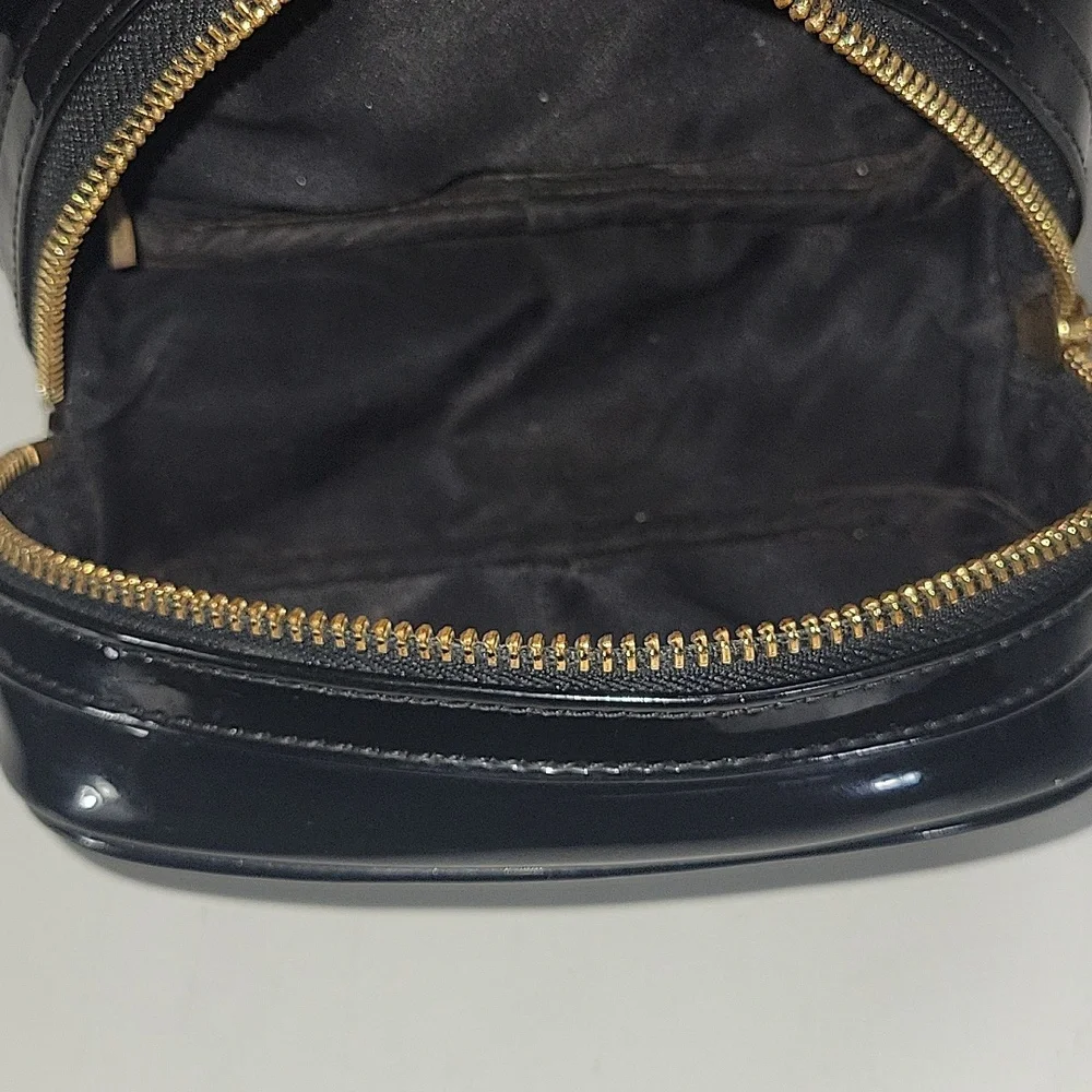 Tory Burch Black Patent Leather Cosmetic Pouch